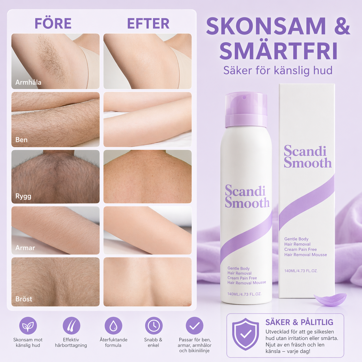 ScandiSmooth - Skonsamt för huden. Hårt mot håret.